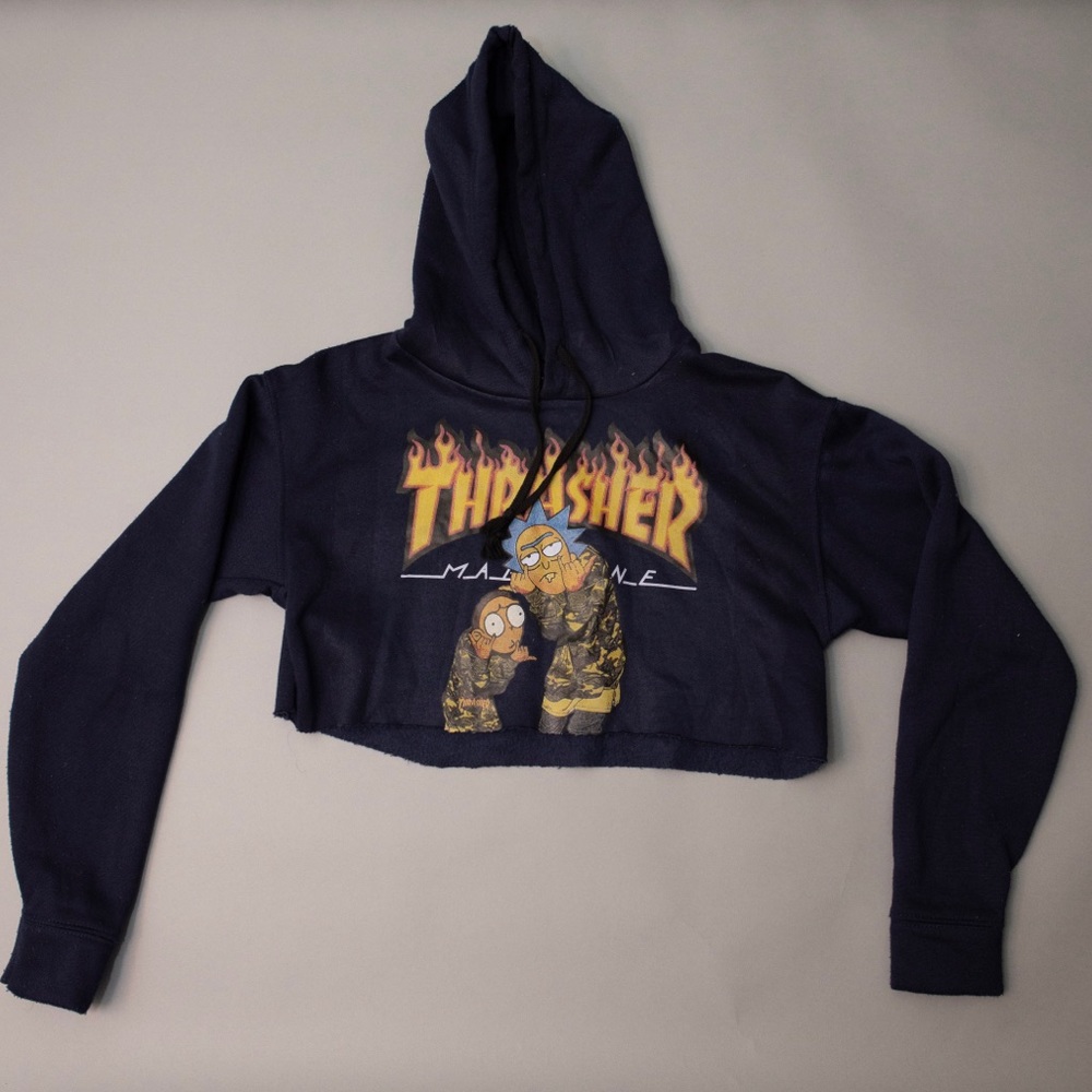 Custom Rick & Morty Cropped Hoodie